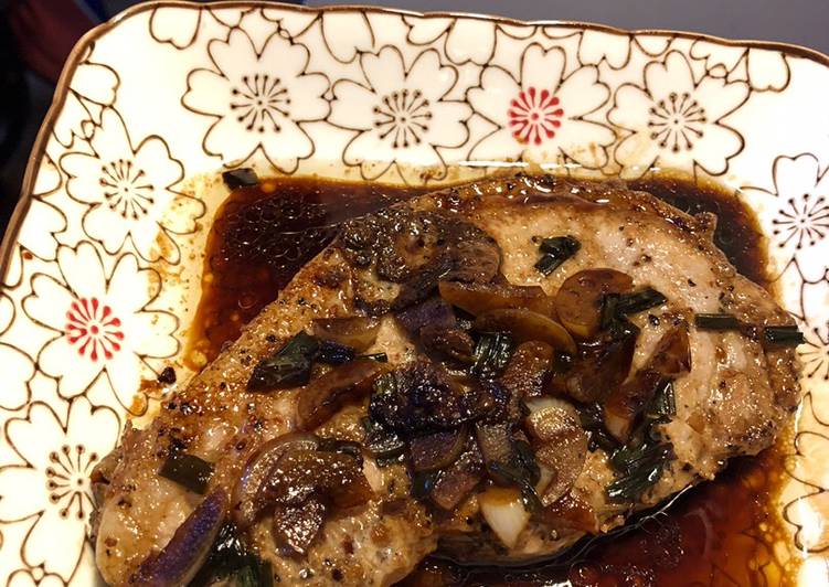 Recipe of Perfect Pan fried pork chop with soy sauce
