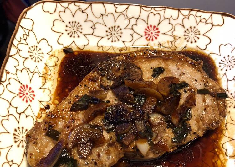 Simple Way to Make Homemade Pan fried pork chop with soy sauce