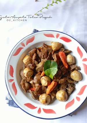 Foto resep Gulai Ampela Telur Puyuh Nyemek (bumbu instan)