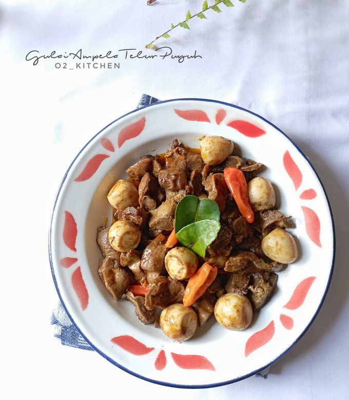 Foto resep Gulai Ampela Telur Puyuh Nyemek (bumbu instan)