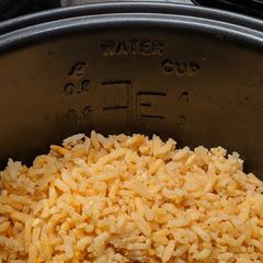 A picture of Mexican Rice in Rice Cooker.