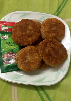 A picture of Leftover mutton sa shami kabab 🍛🍔.