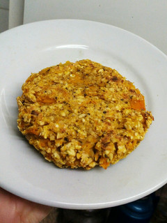 Una foto de Hamburguesas express de calabaza y avena con dos ingredientes