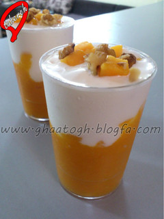 عکسی از دستور پودینگ موز و گردو