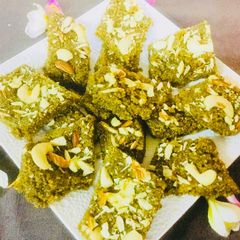 A picture of #Green Moong Dal Burfi.