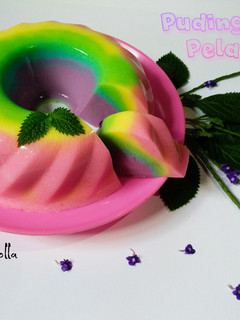 Foto resep Puding roti pelangi(Rainbow bread pudding)