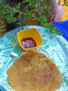 A picture of Wheat flour vegetable chilla.