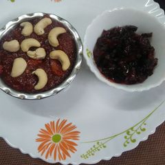 A picture of Beetroot tutti frutti and carrot beetroot halwa.