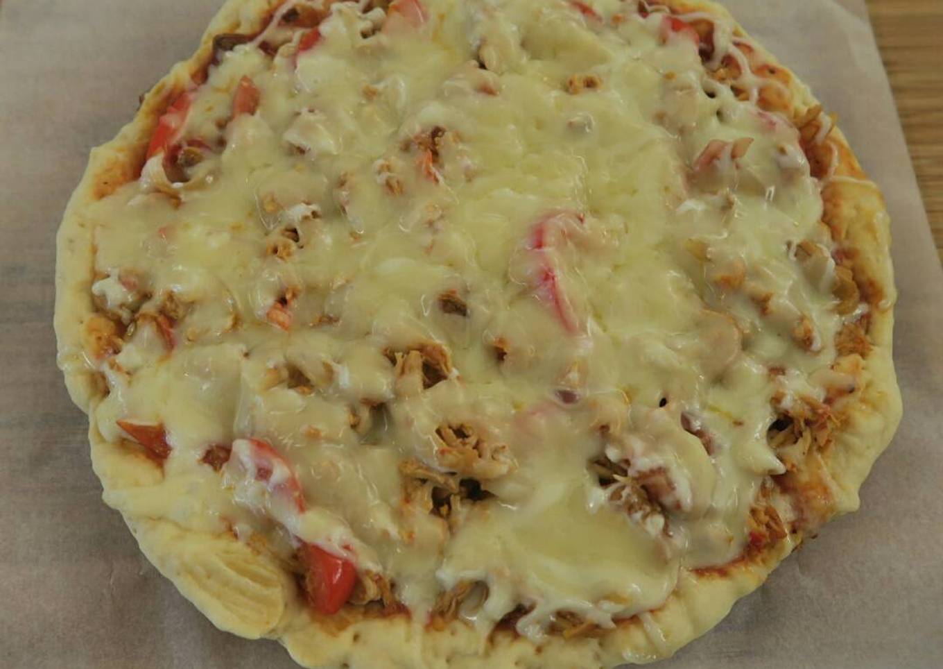 Pizza teflon ala-ala ayam balado
