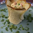 Crispy egg salad pringle cups