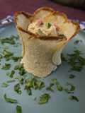 Crispy egg salad pringle cups