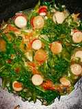 Tumis pedas kangkung+sosis sapi