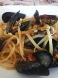 Linguine con Cozze, Pomodorini Freschi e Zafferano