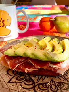 A picture of Serrano Ham and Avocado Toast.