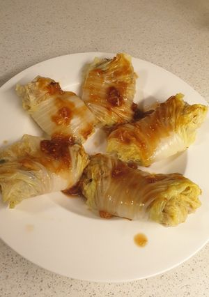 A picture of Vegan cabbage rolls.