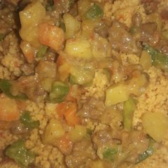 A picture of Cous cous with minced sorce.
