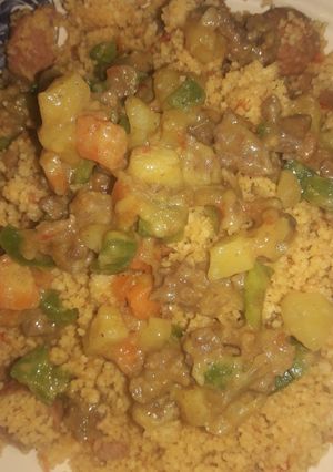 A picture of Cous cous with minced sorce.