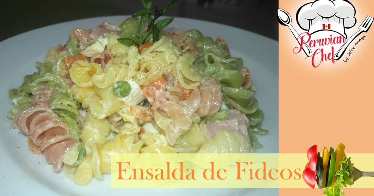 Ensalada de fideos tricolor Receta de PeruvianChef- Cookpad