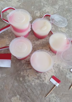 Foto resep Puding Susu Kedelai Merah Putih