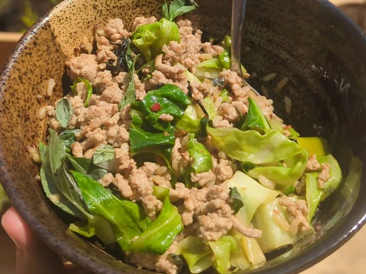 Recipe Pad Krapow with cabbage which Delicious