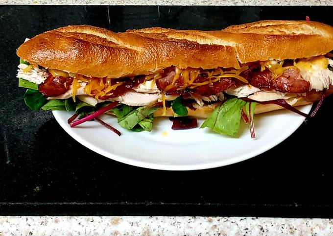 My Steamed Chicken, Bacon Cheese and Mayo French Stick 🥰