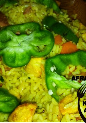A picture of Potatoes Fried rice.