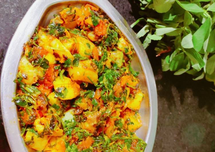 Simple Way to Prepare Any-night-of-the-week Methi Aloo ki bhaji