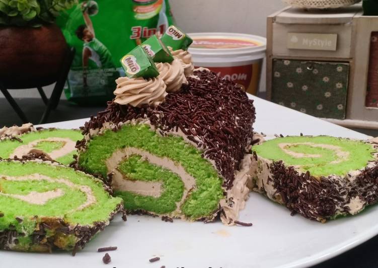 Bumbu Ice Milo roll cake 💕 | Resep Bumbu Ice Milo roll cake 💕 Yang Enak dan Simpel