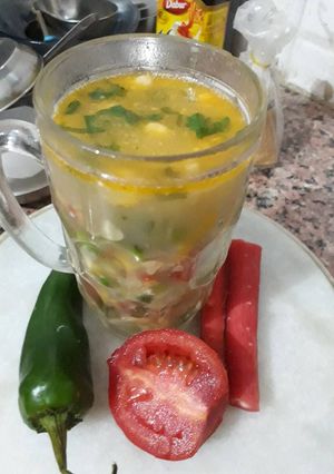 A picture of Winter Clear Vegetable Soup.