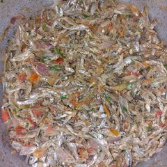 A picture of Omena fry.( silver cyprinid.