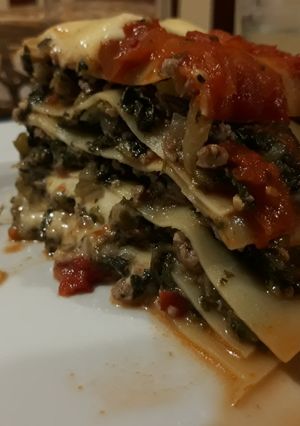 Una foto de Lasagna de Acelga y Carne Gratinada