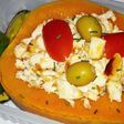 Calabaza rellena de pollo