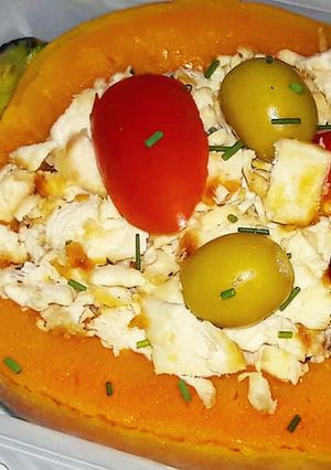 Una foto de Calabaza rellena de pollo