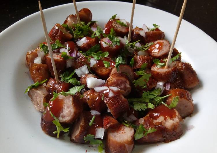 Recipe of Super Quick Homemade #My kids Favourite dish contest Sausage biting