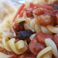 A picture of Prawns pasta.