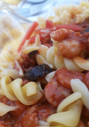 A picture of Prawns pasta.