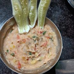 A picture of Dehati Chokha (potato-tomato mixed).