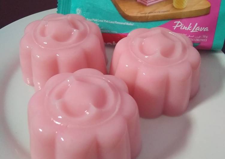 Langkah Mudah untuk Membuat Puding nabati pink lava yang Lezat Sekali