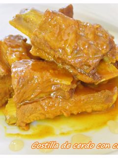 Una foto de Costillas de cerdo con curry y miel (Thermomix)