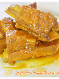 Una foto de Costillas de cerdo con curry y miel (Thermomix)