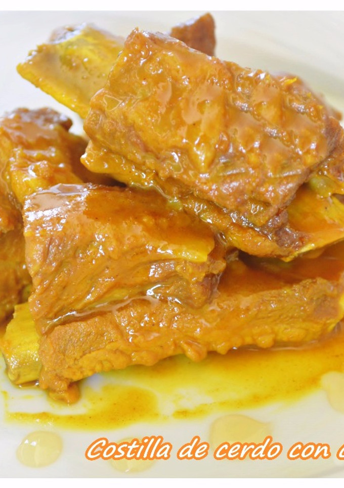 Una foto de Costillas de cerdo con curry y miel (Thermomix)