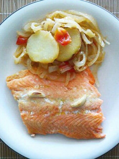 Una foto de Salmón al Horno