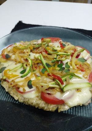 Una foto de Pizza en masa de avena