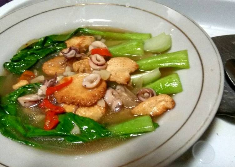 Resep Pakcoy Tofu Seafood Saus Tiram, Menggugah Selera