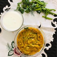 A picture of Guvar curd sabji.