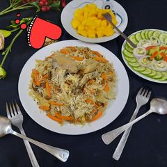 A picture of Chicken 🐔 Afghani Pulao 😋.