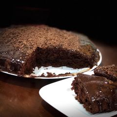 A picture of Dark chocolate cake.