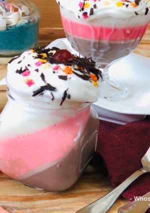 A picture of Whosayna’s Neapolitan Pudding Parfait.