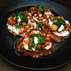A picture of Spicy Sabudana Tikki Chat.