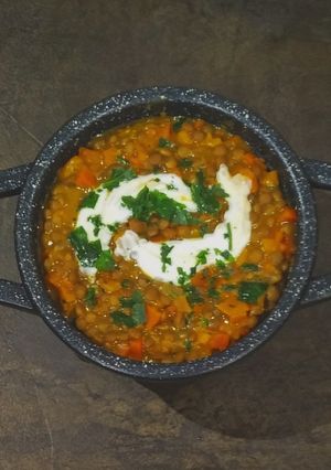 A picture of Red Lentil Dahl.